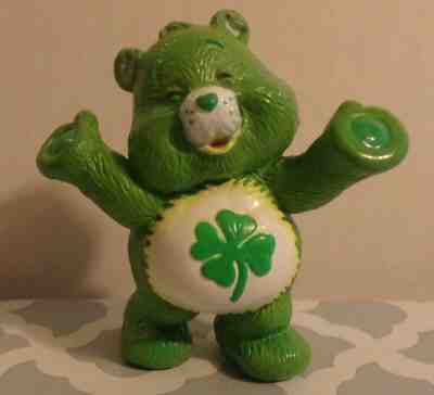 Vintage Care Bears Miniature PVC Figure Good Luck Bear Basket Shamrocks St Patty