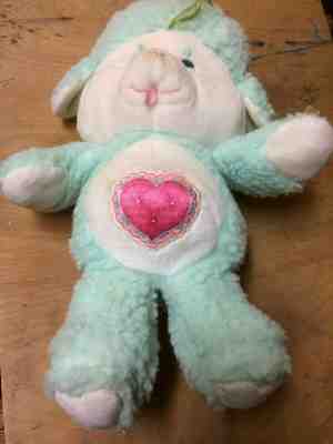 Vintage Kenner CARE BEAR Cousin GENTLE HEART LAMP Sheep Plush BY Kenner. Green