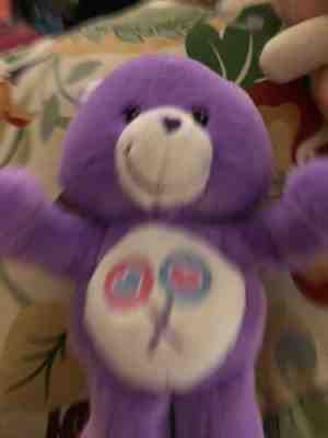 2004 TCFC Care Bears Share Bear Hugging Lollipop Purple Plush Stuffed 11