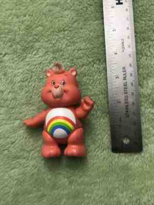 Vintage Care Bears CHEER BEAR Poseable PINK Rainbow Vinyl Figure 1984 Kenner