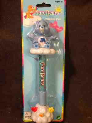 Grumpy CARE BEARS Wobble Pen & Stand (2002) with Cloud N Hearts on Belly 2
