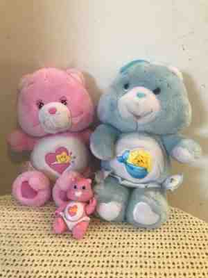 Vintagw Care Bears - 1983 & 2002 Baby Hugs & Tugs Poseable Bears
