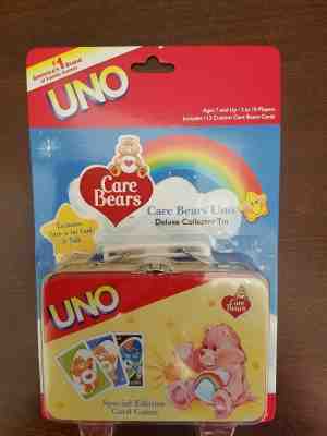 UNO Card Game Care Bears Special Edition in Deluxe Collector's Tin Lunchbox New!