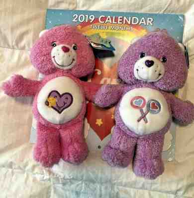 Care Bears Special Edition Fluffy Lil' Bears-Take Care Bear/ Share Bear-NEW+CAL