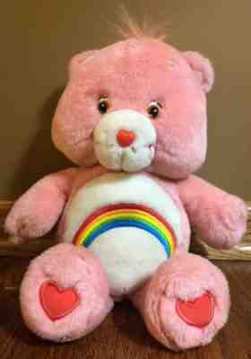 Care Bear 2003 Talking Plush Cheer Bear Pink With Rainbow 13”