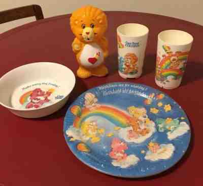 Vintage Care Bear & Cousins Lot of Party Plates, Cups, and Cereal Bowl