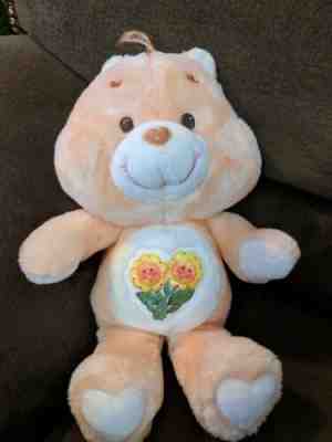 Vintage 1983 Kenner Care Bears Friendship Bear Plush Peach Sunflowers 13