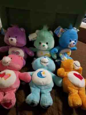 2002  NWT Set 6 Plush Stuffed  "Care Bear's Brave Heart, Bed Time bear, and more