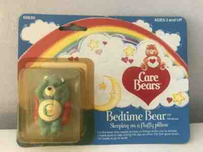 Vintage Care Bear Miniature PVC Figure MOC Bedtime Bear Sleeping on A Fluffy Pil