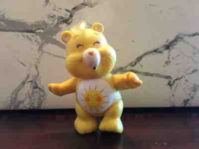 FUNSHINE CARE BEAR 1983 KENNER PVC POSEABLE FIGURINE bears yellow sunshine sun 