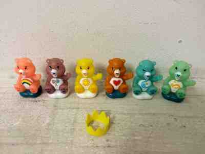 Lot Of 6 Vintage Care Bears TCFC Figures - Child Birthday Cake Toppers 1 3/4 In.