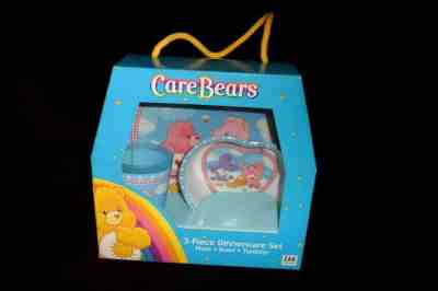 NEW Care bear Dinnerware Dinner 3 piece Plate bowl tumbler