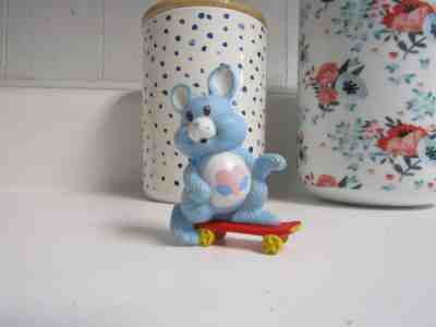 Vintage Care Bears Swift Heart Rabbit Skateboard PVC Figure 1984 Miniature Mini