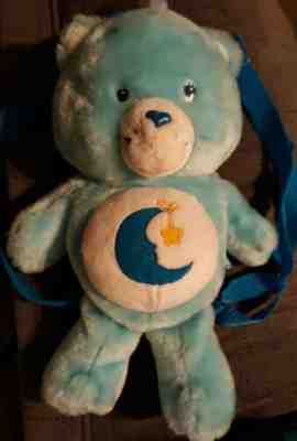 Care Bears Plush Backpack, Bedtime Bear, 13 Inches, Pre-owned, 2003