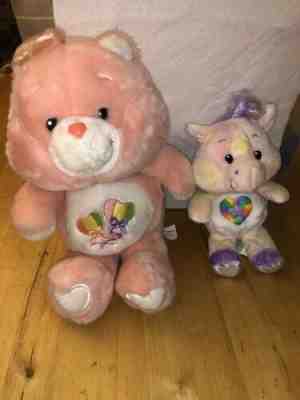 Daydream Care Bear 13” &  8” Noble Heart Horse in GUC condition See Pics Plush