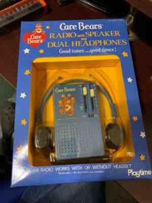 Vintage Care Bears AM Radio With Speaker And Headphones Nib NUMBER 131