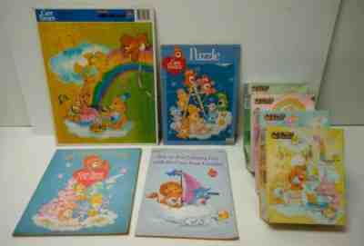 Vintage Care Bears Tray and Jigsaw Puzzles and Coloring Books