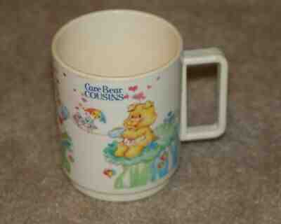 RARE Vintage 1985 CARE BEAR COUSINS Kids Plastic Cup with handle by DEKA