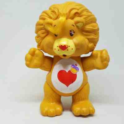 Vintage Care Bears Cousin Poseable Figure Brave Heart Lion 1985 Crown Damaged