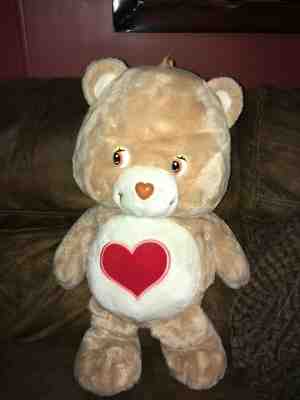 Care Bear Large 28” Tender Heart Brown Bear See Pics Clean Vintage 1980s