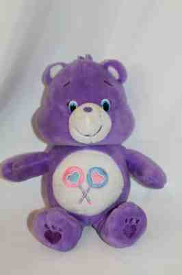 Care Bear Share Plush Purple Tie Dye Lollipops Stuffed Animal Toy Small 9