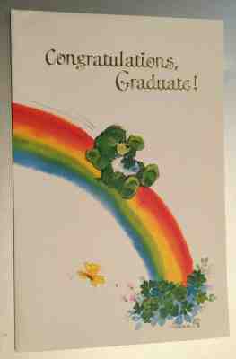 Vtg *NEW* CARE BEARS card Congratulations Graduate!  Elem School?  AGC 1988