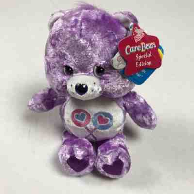 Purple Share Care Bear Charmer Special Edition 7 Beanie Plush Shiny Jewel Nose