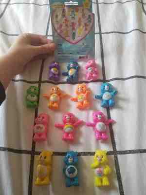 LOT of 13 Care Bears Collectible Figure Series 5 Neon Fun COMPLETE SET
