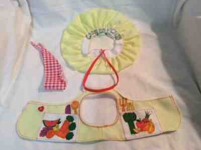Vintage Care Bears Chef Outfit. 3 Piece. Hat, Apron, Scarf. 