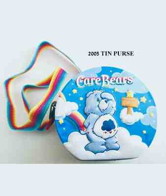 Care Bears Embossed Collector’s Tin Purse w/ Rainbow Colored Adjustable Strap 