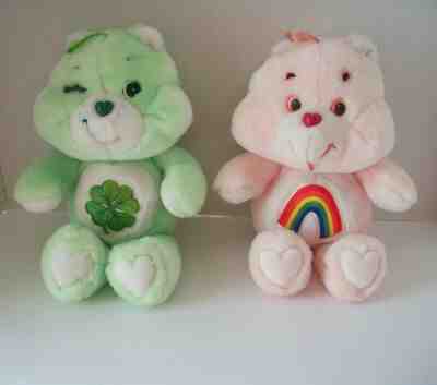 vTg 1980s Lot of 2 Care Bears Good Luck Bear Cheer Bear Plush 13