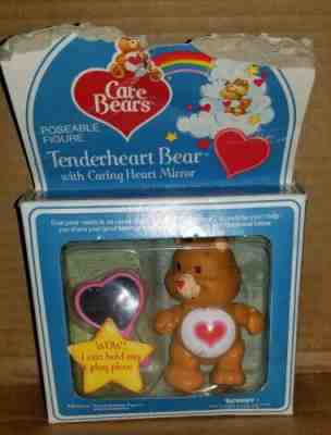 Vintage Care Bears Tenderheart Bear With Caring Heart Mirror Poseable Figure