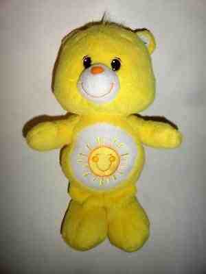Care Bear Yellow Funshine Sunshine Bear 13  Plush Toy Stuffed Animal Hasbro 2012