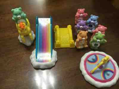 Rare And Vintage TCFC Care Bears Lot with Horse, Merry-go-round, slide & bridge