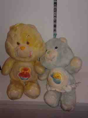 Vintage Care Bears Lot Sale:1983 Blue Baby Boy in Diaper &Yellow Birthday Candle