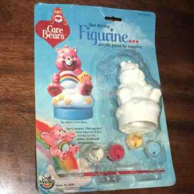 Vintage New Sealed Cheer Bear Figurine Paint By Number 1983 Care Bears Set