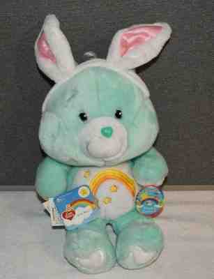 Vintage 2002 Easter Wish Care Bear Aqua Plush w Bunny Ears  MWT MINT w Tags