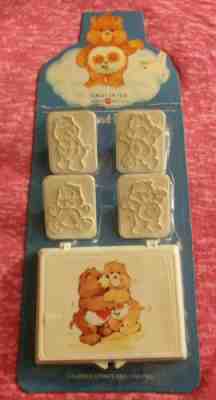 1983 Care Bears 4 Rubber Stamps and Stamp Pad 