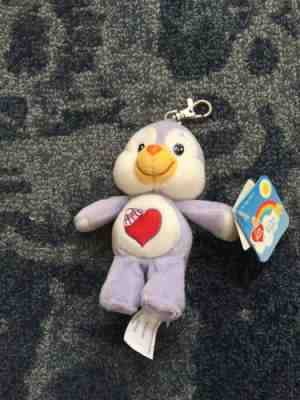 Care Bear Cousins Lilac Cozy Heart Penguin 2003 Stuffed Plush Keychain