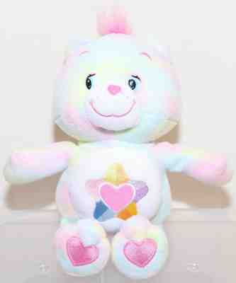??2004 Play Along Care Bears 10” True Heart Bear Pastel Rainbow SOFT Plush Toy??