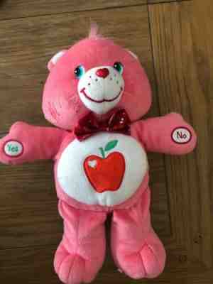 hot pink Smart Heart Care Bear 2004 talking game no cards apple on belly 13