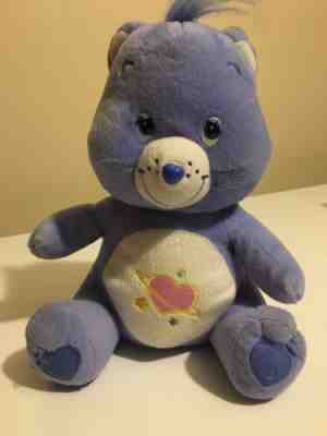Blue DAYDREAM Care Bear 2006 Plush Stuffed Animal Toy Tall Heart & Stars Sitting