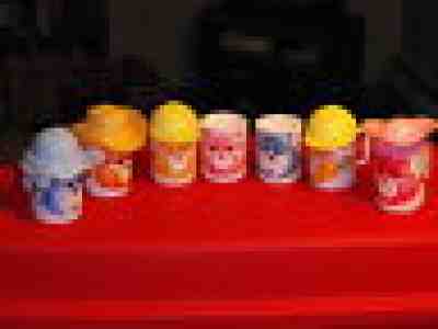 Vintage Canadian Lot of 7 Care Bears Plastic Mugs Cups (Some include Hats)