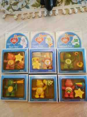 Care Bears Lot of 6 Poseable 3.5 in. Figures Kenner Vintage 1984 NIB Sealed RARE