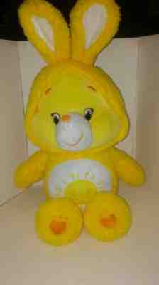 Authentic Care Bears Yellow Funshine Bear in bunny suit 20 inches