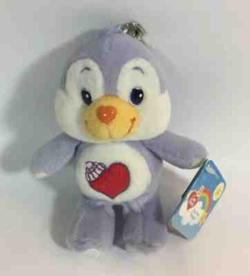 NWT Care Bear Cousin Cozy Heart Penguin Clip On Key Chain 20th Anniversary W/Tag