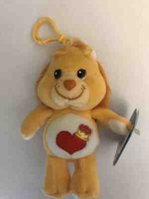 NWT Care Bear Cousin Brave Heart Lion Clip On Key Chain W/Tag 6inc 20th Anni