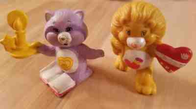 Care Bears Cousin Bright Heart Raccoon & Lion Mini PVC Figure Vintage 1984 AGC
