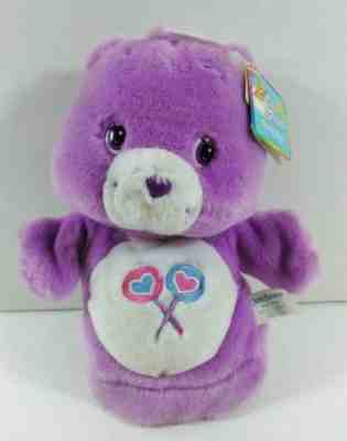 NWT Purple Share Care Bears Hand Puppet Plush Stuffed Toy Play Along  B250