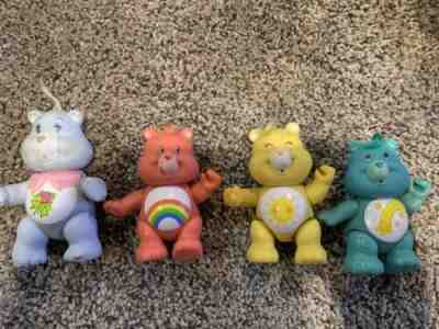 Care Bears 4 Vintage Figurines Cheer Bear Sunshine Bear Shooting Star Bear 80s